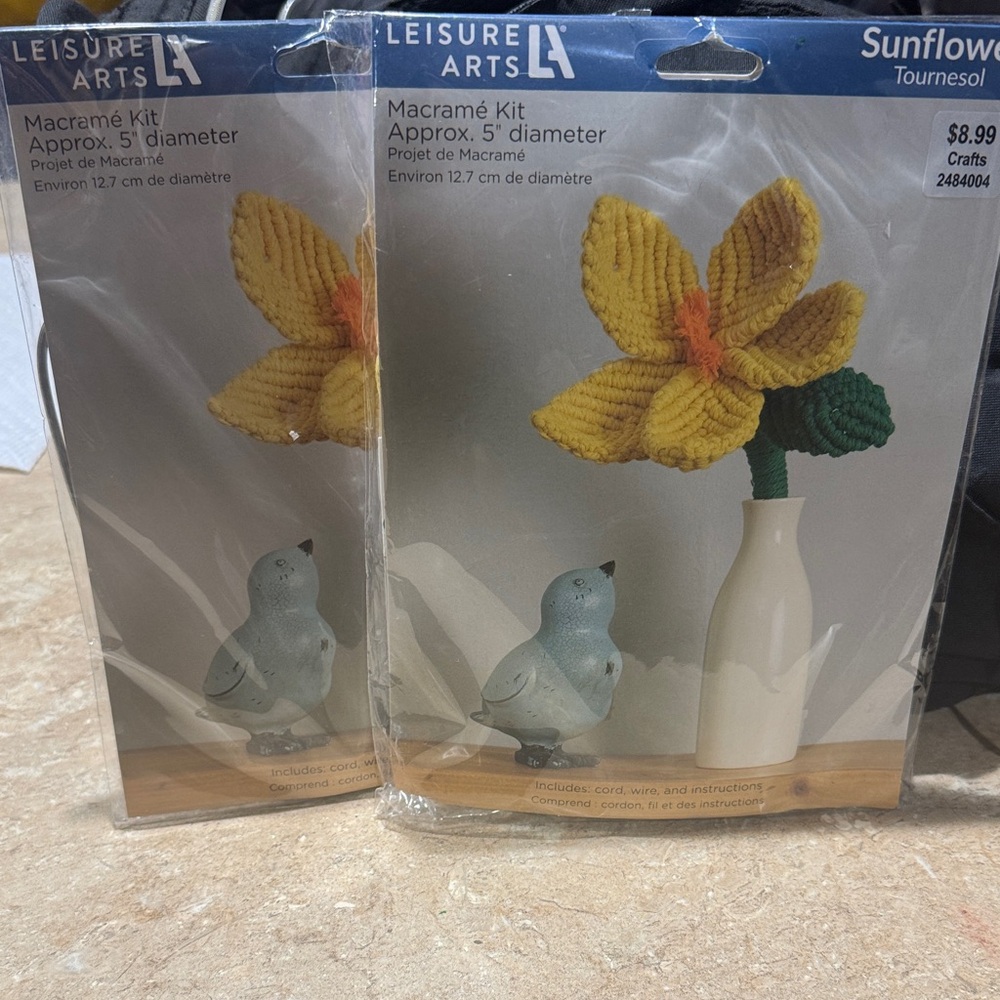 2 Leisure Arts Sunflower Macramé Kit